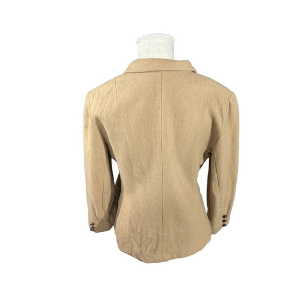 Kirkland Hall Union Made USA Women Camel Color 2 Button 100% Wool Blazer Sz 12 - Picture 5 of 14